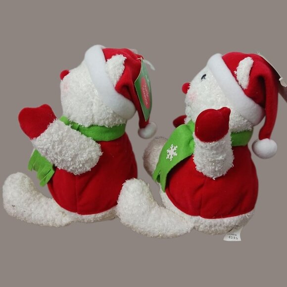 Hallmark Sparkle Rare Snowbear Plush Christmas Decor Set Of 2 - Picture 7 of 16
